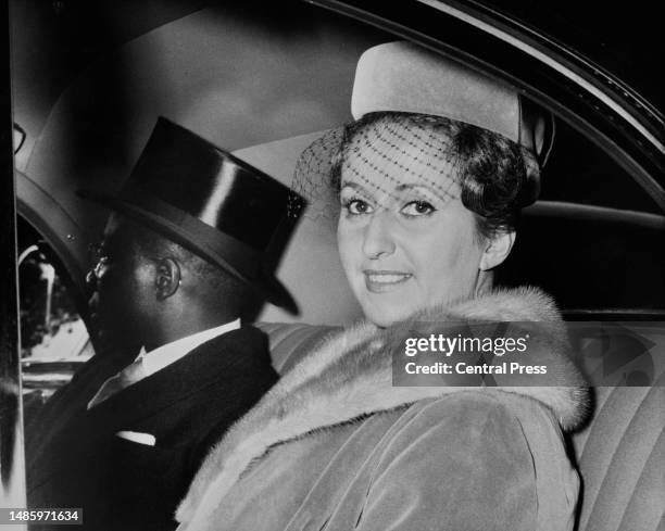 Senegalese politician Leopold Sedar Senghor, President of Senegal, and his wife, French-born First Lady of Senegal Colette Senghor, leaving the...