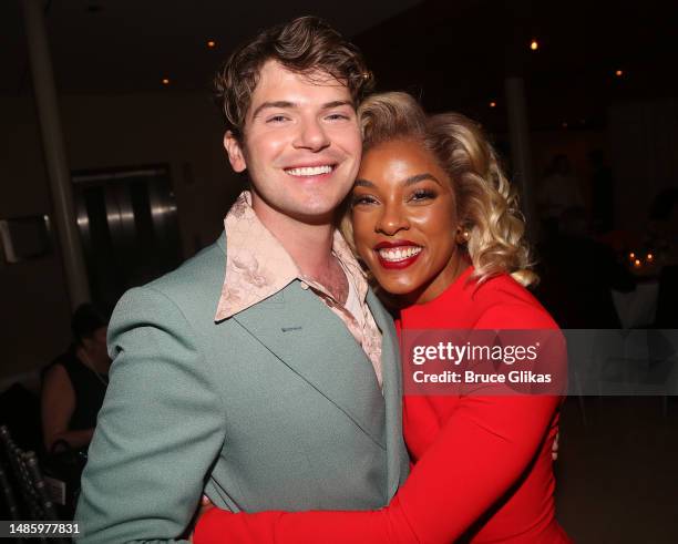 Colton Ryan and Anna Uzele pose at the opening night after party for the new musical "New York, New York!" on Broadway at Guastavino’s on April 26,...