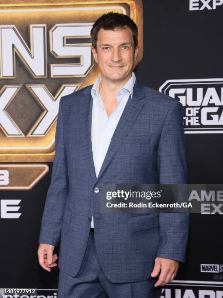 Nathan Fillion attends the world premiere of Marvel Studios' "Guardians of the Galaxy Vol. 3" at Dolby Theatre on April 27, 2023 in Hollywood,...