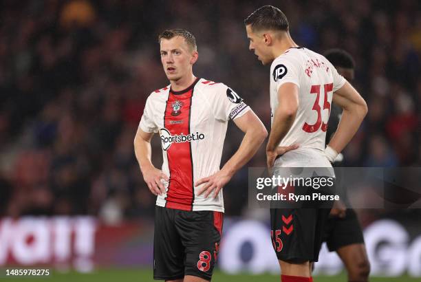 James Ward-Prowse of Southampton reacts during the Premier League match between Southampton FC and AFC Bournemouth at Friends Provident St. Mary's...