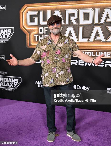 Michael Rooker attends the World Premiere of Marvel Studios' "Guardians of the Galaxy Vol. 3" on April 27, 2023 in Hollywood, California.