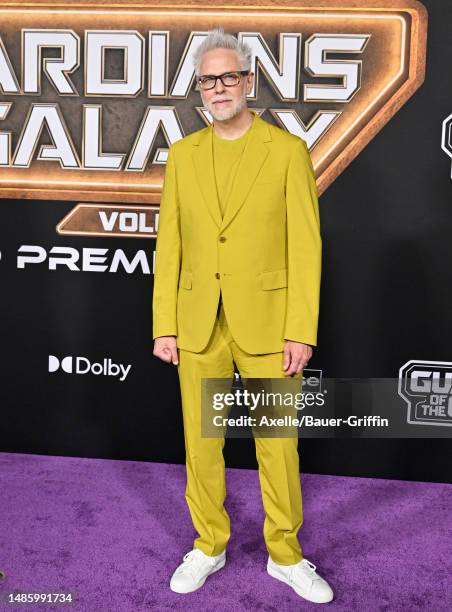 James Gunn attends the World Premiere of Marvel Studios' "Guardians of the Galaxy Vol. 3" on April 27, 2023 in Hollywood, California.