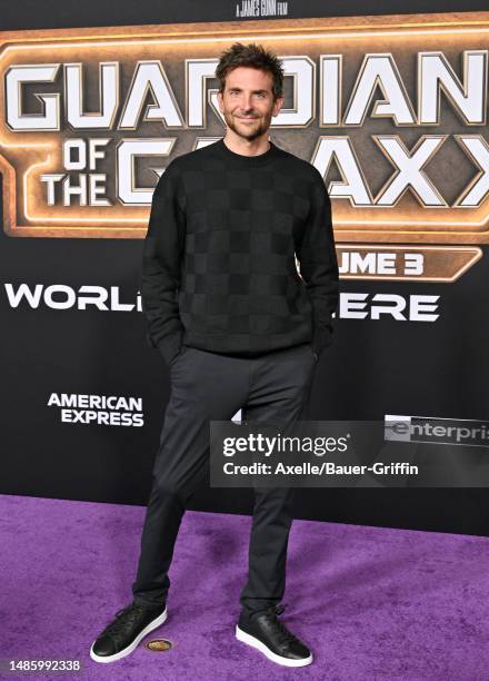 Bradley Cooper attends the World Premiere of Marvel Studios' "Guardians of the Galaxy Vol. 3" on April 27, 2023 in Hollywood, California.