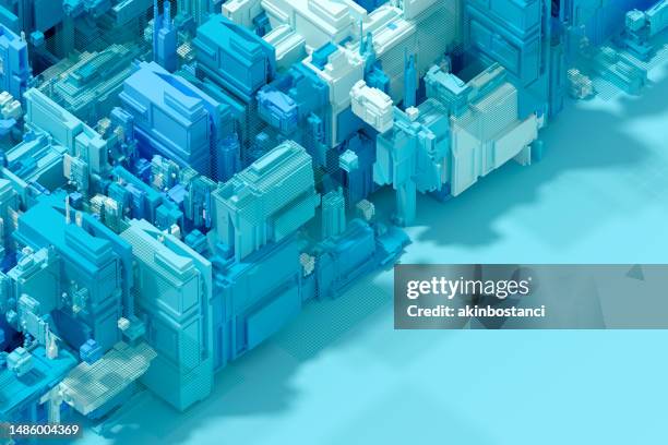 city buildings skyscrapers modern architecture - isometric town stock pictures, royalty-free photos & images