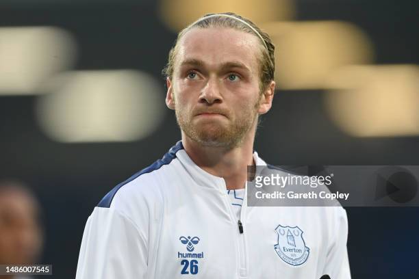 Tom Davies of Everton during the Premier League match between Everton FC and Newcastle United at Goodison Park on April 27, 2023 in Liverpool,...