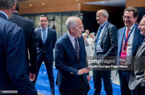 Enel's CEO, Francesco Starace, upon his arrival at Endesa's 2023 General Shareholders' Meeting, at Endesa's headquarters, on 28 April, 2023 in...