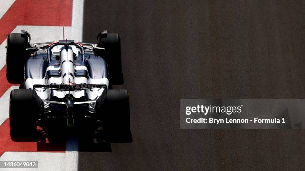 Nyck de Vries of Netherlands driving the Scuderia AlphaTauri AT04 on track during practice ahead of the F1 Grand Prix of Azerbaijan at Baku City...