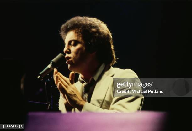 American singer-songwriter Billy Joel, performing on stage, USA, November 1978.