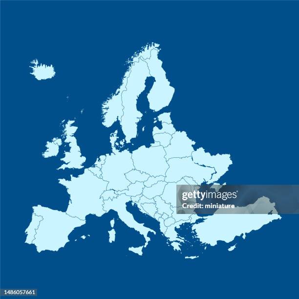 europakarte - europe map illustration vector stock-grafiken, -clipart, -cartoons und -symbole