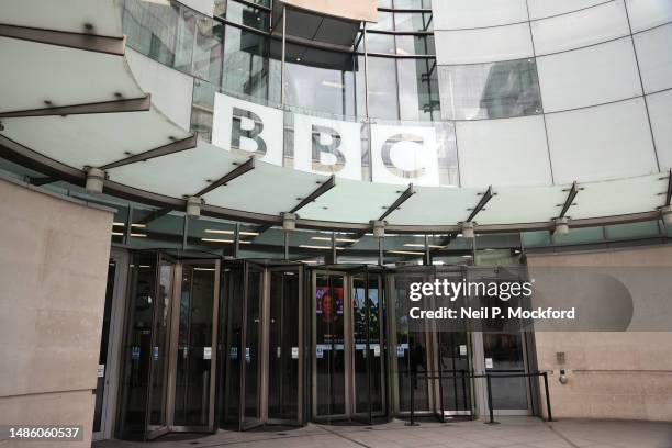 General view of BBC Broadcasting House on April 28, 2023 in London, England. A report published today found that BBC Chairman Richard Sharp, who was...