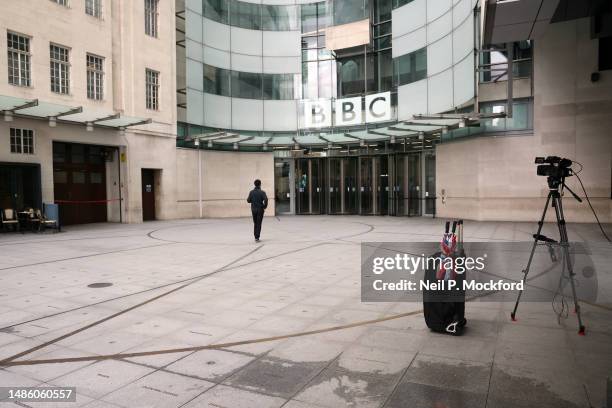 General view of BBC Broadcasting House on April 28, 2023 in London, England. A report published today found that BBC Chairman Richard Sharp, who was...