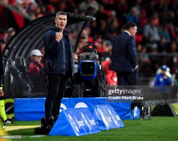 Nick Montgomery coach of the Mariners during the round 26 A-League Men's match between Adelaide United and Central Coast Mariners at Coopers Stadium,...
