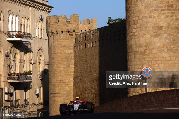 Yuki Tsunoda of Japan driving the Scuderia AlphaTauri AT04 on track during qualifying ahead of the F1 Grand Prix of Azerbaijan at Baku City Circuit...