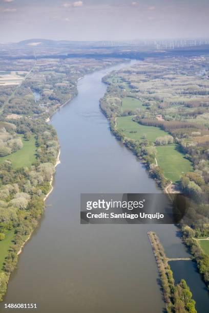 aerial view of danube river - river danube stock pictures, royalty-free photos & images
