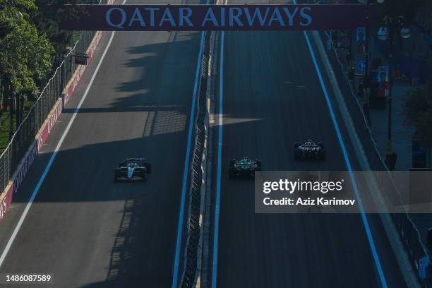 Drivers during the qualifying session of the F1 Grand Prix of Azerbaijan at Baku City Circuit on April 28, 2023 in Baku, Azerbaijan.