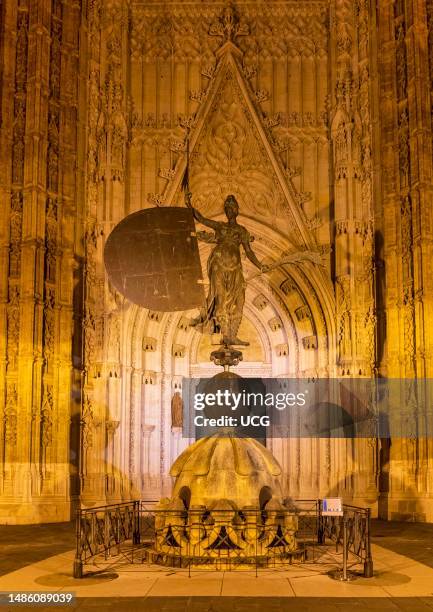 Replica of the Girandillo weather vane from the Puerta del Principe, Door of the Prince of the cathedral, Seville, Spain. The original crowns the...