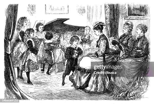 british satire caricature comic cartoon illustration - luxury family stock illustrations