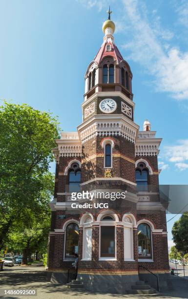 Flemington Post Office, Wellington Street, Flemington, Melbourne, Victoria, Australia. The building was erected in 1888-1889. It is part of the...