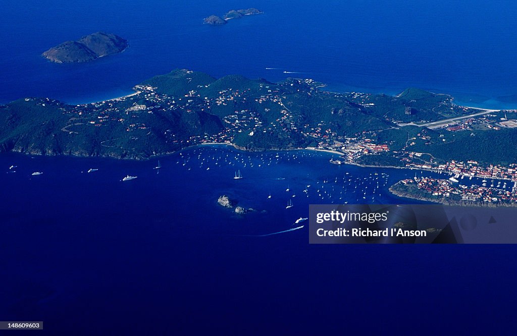 Aerial of St Barts.