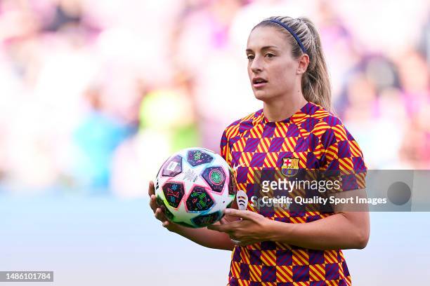Alexia Putellas of FC Barcelona during the prematch warm up prior to the UEFA Women's Champions League semifinal 2nd leg match between FC Barcelona...