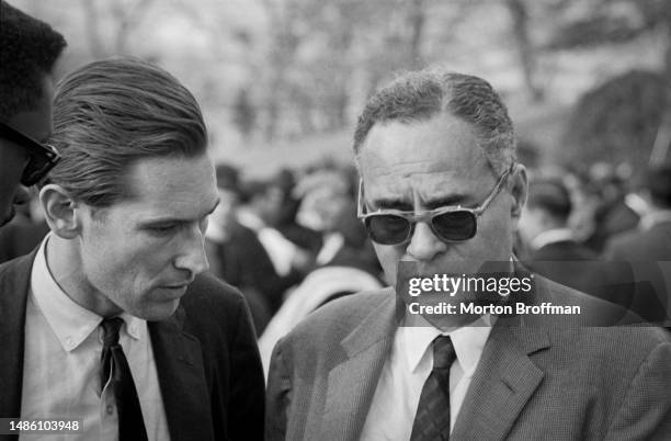 Nobel laureate Ralph Bunche in Montgomery at the conclusion of the Selma to Montgomery Civil Rights March on March 25, 1965 in Montgomery, Alabama.