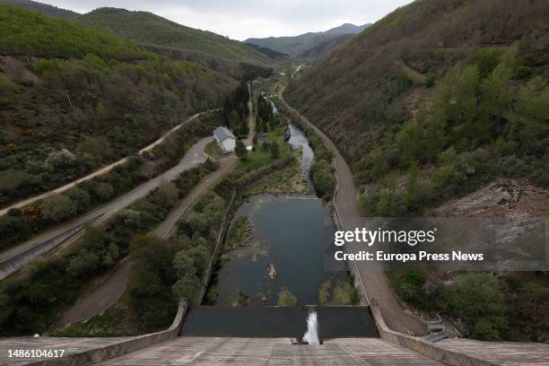 View of the Porma river reservoir on April 28 in Leon, Castilla y Leon, Spain. The reservoirs of the Duero basin in the province of Leon remain in...