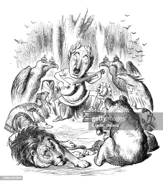 british satire caricature comic cartoon illustration - vulture cartoon character stock illustrations