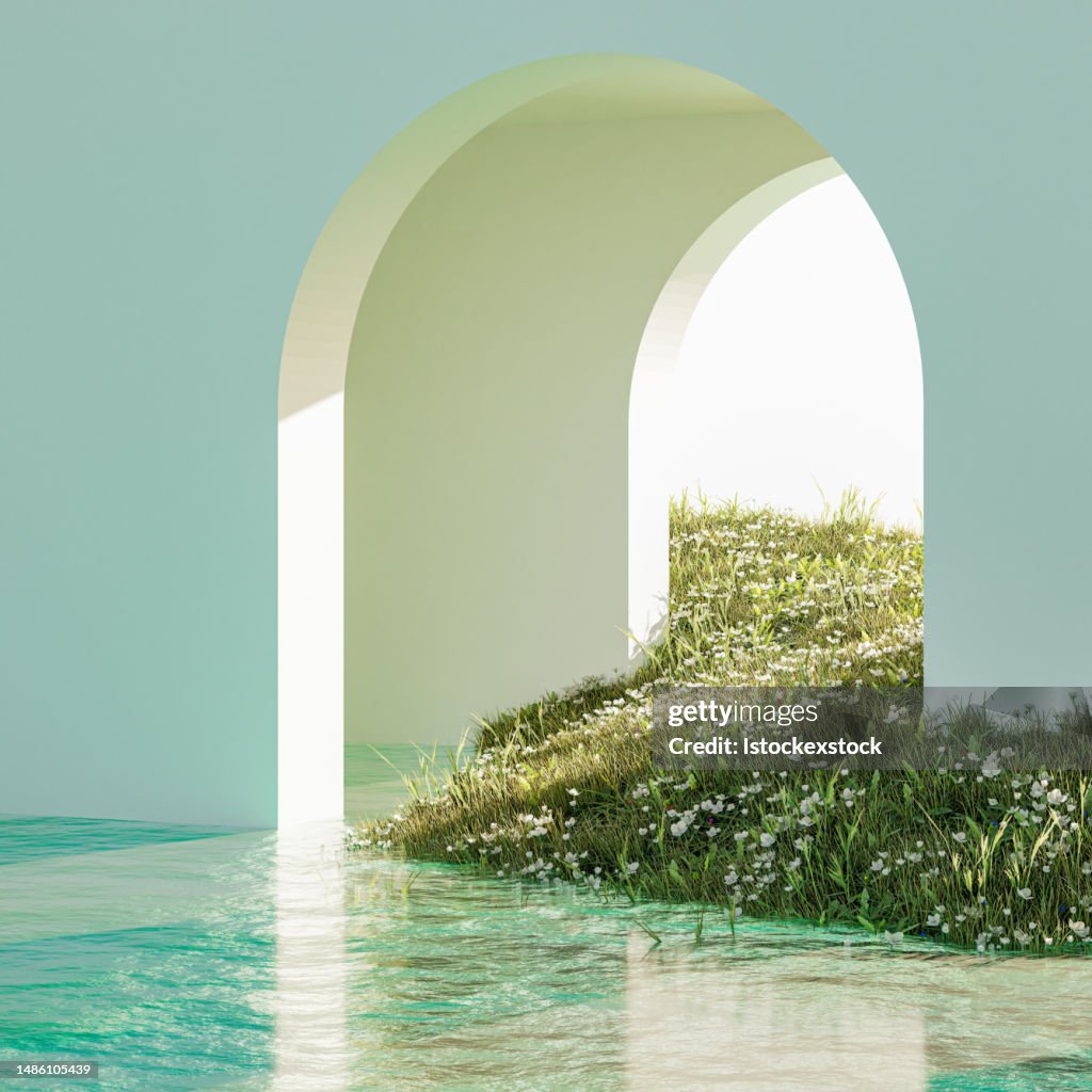 Room of fantasy. Concept art of way,3d rendering.
