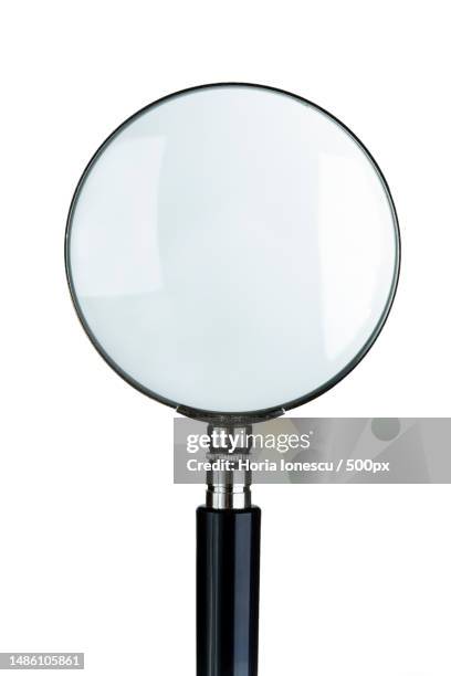 close-up of speech bubble against white background,romania - magnifying glass bildbanksfoton och bilder