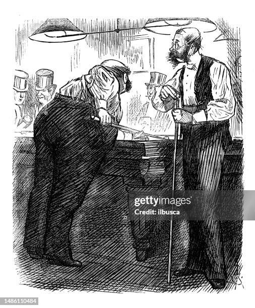 british satire caricature comic cartoon illustration - pool ball stock illustrations