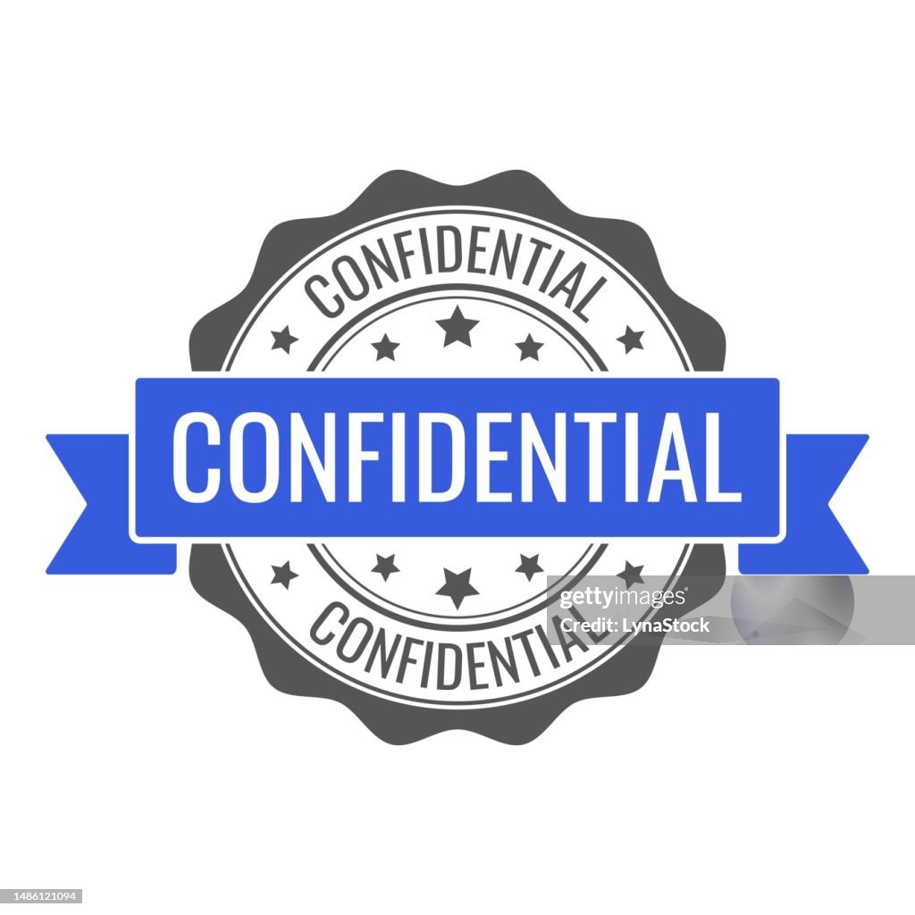 Confidential stamp, seal. Vector badge, icon template. Illustration isolated on white background.