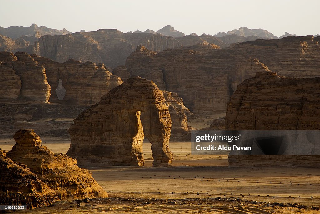 Elephant Rock in desert near Al Ula oasis.