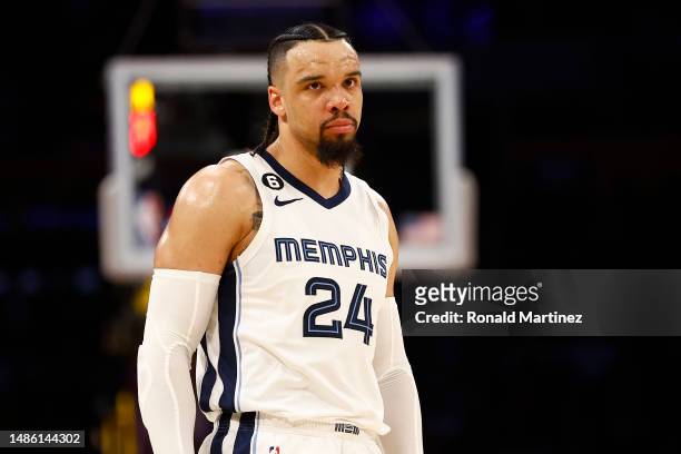 Dillon Brooks of the Memphis Grizzlies in the first half of Game Four of the Western Conference First Round Playoffs at Crypto.com Arena on April 24,...