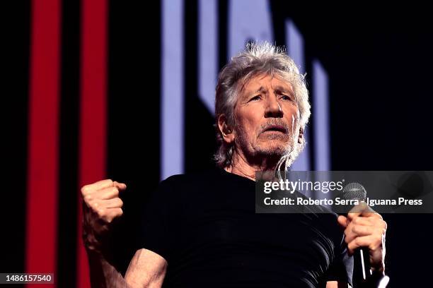 English musician and composer Roger Waters performs at Unipol Arena on April 28, 2023 in Bologna, Italy.