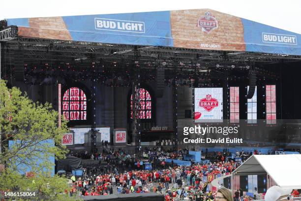 The NFL Draft Theater stage prior to Rounds 2 and 3 of the 2023 NFL Draft at Union Station on April 28, 2023 in Kansas City, Missouri.