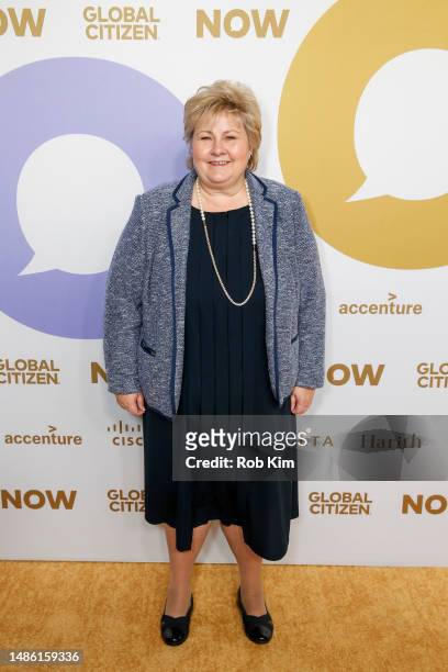 Erna Solberg attends the Global Citizen NOW Summit at The Glasshouse on April 28, 2023 in New York City.