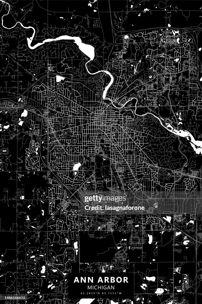 Ann Arbor, Michigan, USA Vector Map