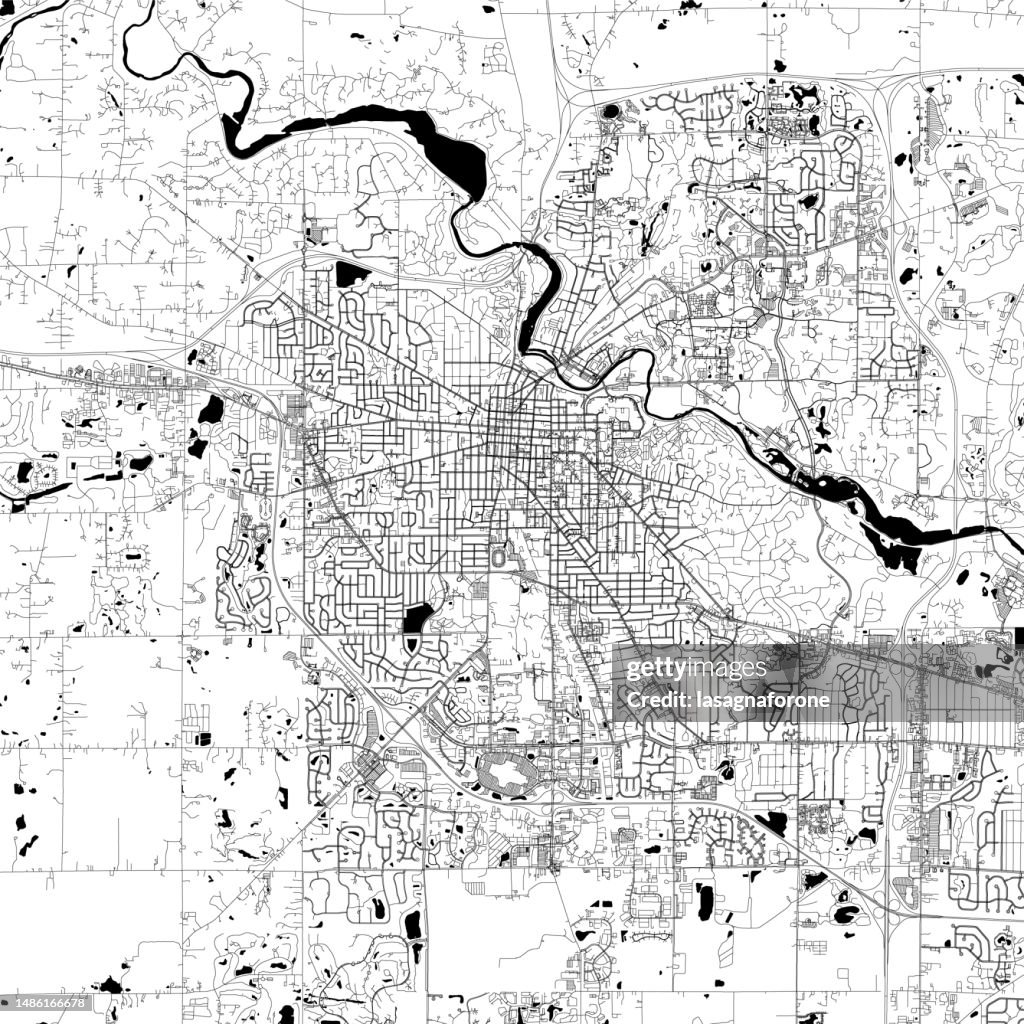 Ann Arbor, Michigan, USA Vector Map
