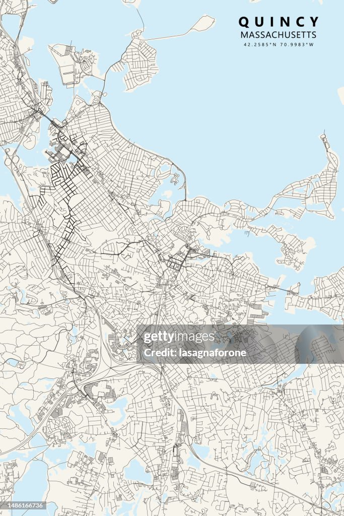 Quincy, Massachusetts, USA Vector Map