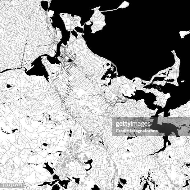 stockillustraties, clipart, cartoons en iconen met quincy, massachusetts, usa vector map - quincy massachusetts