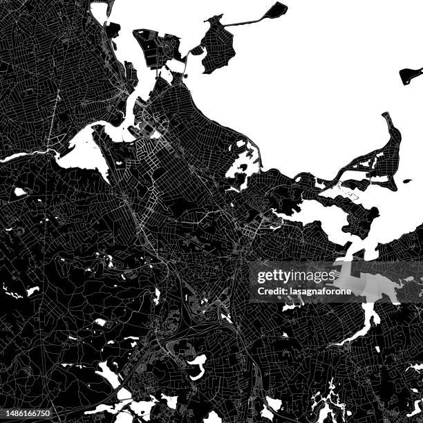 bildbanksillustrationer, clip art samt tecknat material och ikoner med quincy, massachusetts, usa vector map - massachusettsbukten