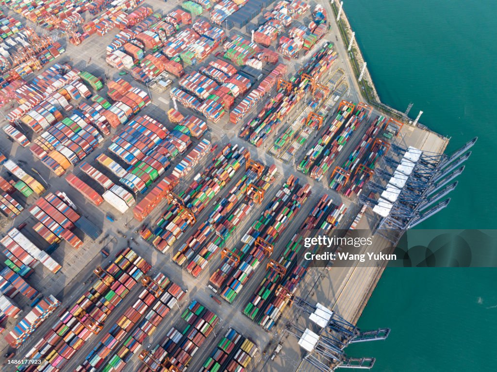 Port High Resolution High Angle Aerial Photo Of Yantian Port High-Res Stock Photo - Getty Images