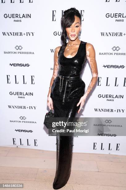 Winnie Harlow attends the Women of Impact Celebration hosted by ELLE at Ciel Social Club on April 28, 2023 in Washington, DC.