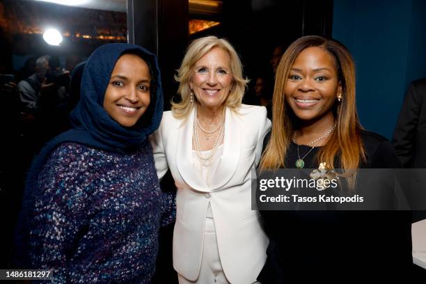 Congresswoman Ilhan Omar, Jill Biden, First Lady of the United States, and Congresswoman Sheila Cherfilus-McCormick attend the Women of Impact...