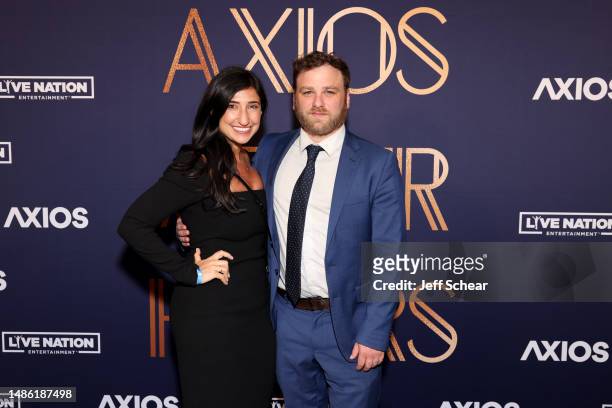Jaclyn Rothenberg and Daniel Moscowitz attend the Axios After Hours Presented By Live Nation at National Building Museum on April 28, 2023 in...