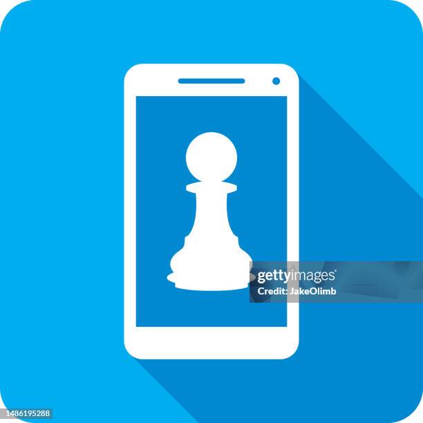 chess pawn smartphone icon silhouette - 卒子 幅插畫檔、美工圖案、卡通及圖標