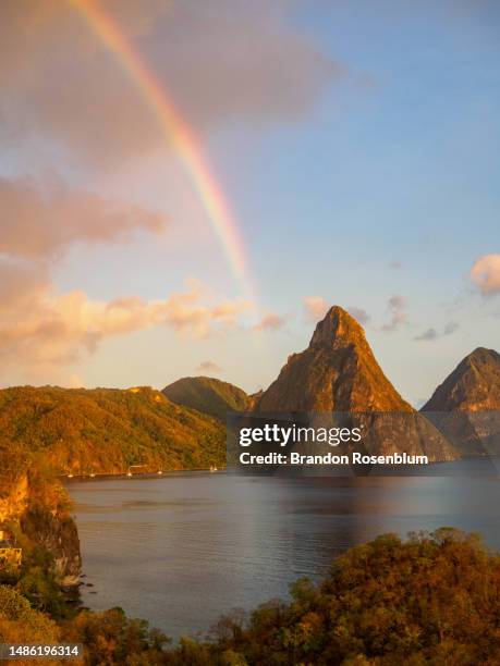 the eastern caribbean island nation of saint lucia - pitons stock pictures, royalty-free photos & images
