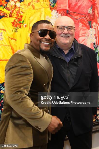 Kehinde Wiley and Sean Kelly during Kehinde Wiley’s Havana Opening Reception at the Sean Kelly New York Gallery on April 27, 2023 in New York City.