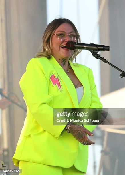 Elle King performs onstage during Day 1 of the 2023 Stagecoach Festival on April 28, 2023 in Indio, California.