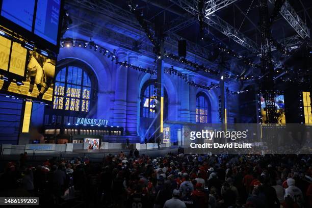 The NFL Draft Theater during the third round of the 2023 NFL Draft at Union Station on April 28, 2023 in Kansas City, Missouri.